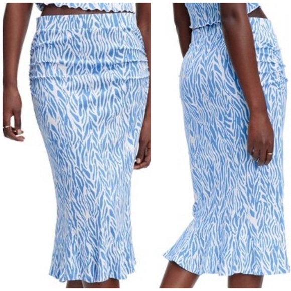 Diane Von Furstenberg Dresses & Skirts - NWT! Diane Von Furstenberg A-line Sea Twig Blue Skirt